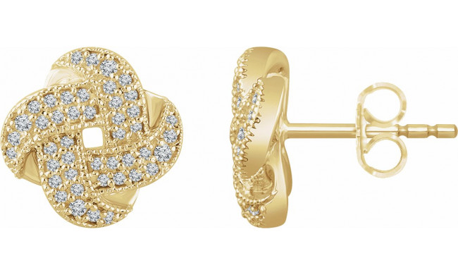 14K Yellow 1/3 CTW Diamond Knot Earrings - 65285860002P