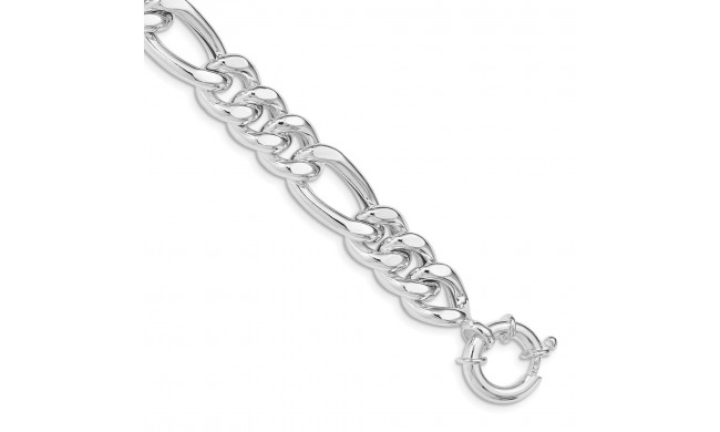 Quality Gold Sterling Silver Polished Figaro Link Bracelet - QG4988-7.5
