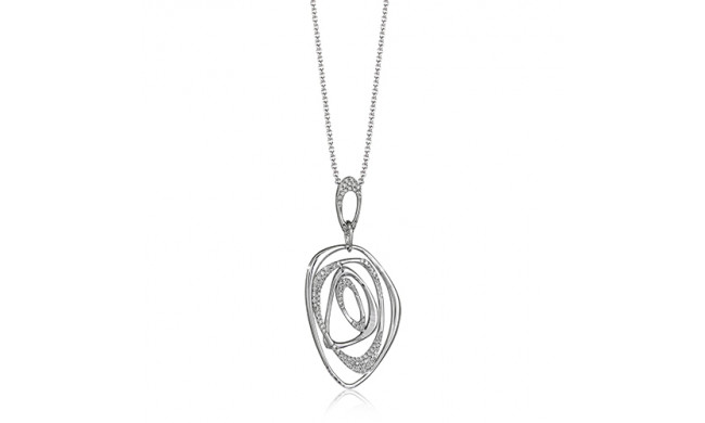 Zeghani 14k White Gold Diamond Pendant