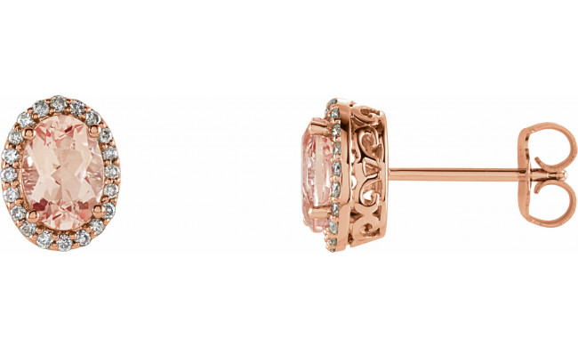 14K Rose Morganite & 1/5 CTW Diamond Earrings - 65151160000P