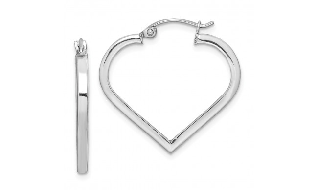 Quality Gold Sterling Silver Rhodium Plated Heart Hoop Earrings - QE8767