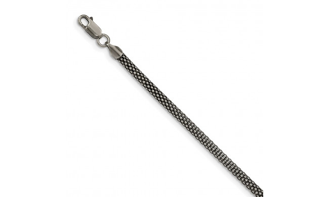 Quality Gold Sterling Silver Antiqued 4.5mm Corona Chain Bracelet - QG5374-7.5