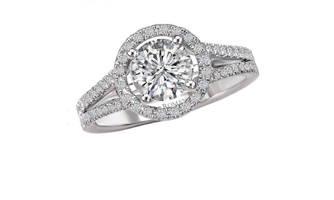 18k White Gold Round Halo Diamond Engagement Ring
