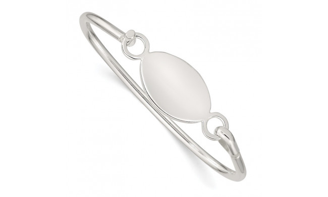 Quality Gold Sterling Silver Bangle  Oval ID Plate Bracelet - QB414