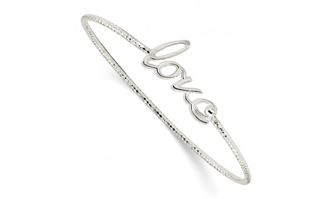 Quality Gold Sterling Silver Diamond Cut LOVE Interlocking  Bangle Bracelet - QB1129