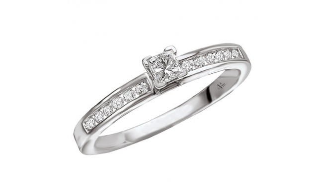 14k White Gold Complete Diamond Engagement Ring