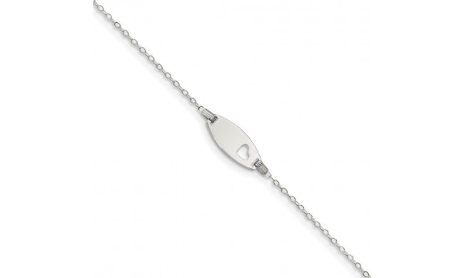 Quality Gold Sterling Silver Children's ID with Heart Bracelet - QID217-5.5
