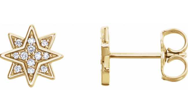 14K Yellow .08 CTW Diamond Star Earrings - 86435601P