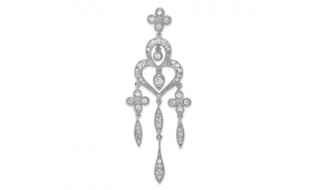 Quality Gold Sterling Silver Rhodium-plated Fancy CZ Chandelier Style Pendant - QP805