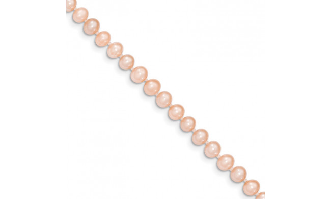 Quality Gold 14k Pink Near Round Freshwater Cultured Pearl Bracelet - PPN050-7.5