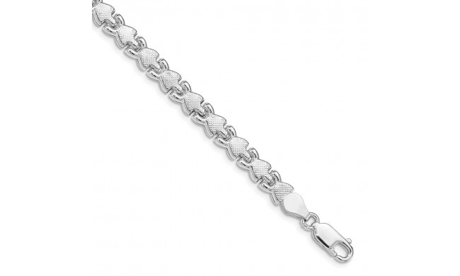Quality Gold Sterling Silver Textured Fancy Link Bracelet - QG4983-7.25
