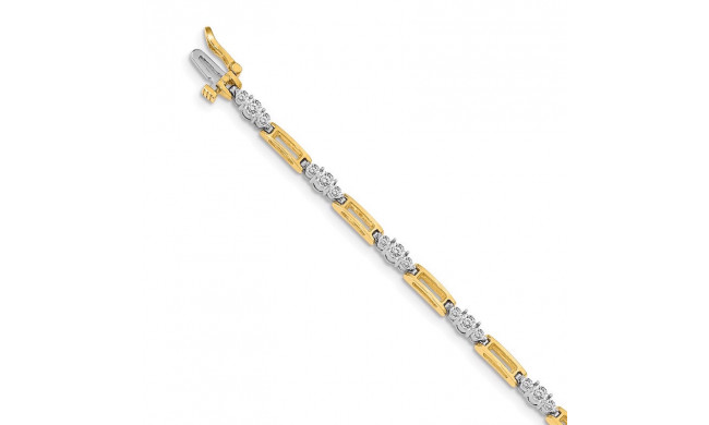 Quality Gold 14k Two-tone A Diamond Tennis Bracelet - X638A