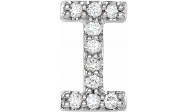 14K White .04 CTW Diamond Single Initial I Earring - 867976040P