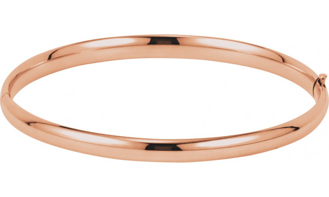 14K Rose 4.75 mm Hinged Bangle Bracelet - BRC181240493P