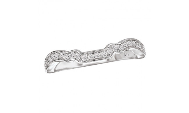 La Vie 14k White Gold Curved Wedding Band