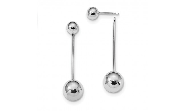 Quality Gold Sterling Silver Rhodium-plated Dangle Ball Jacket  Ball Post Stud Earrings - QE13056