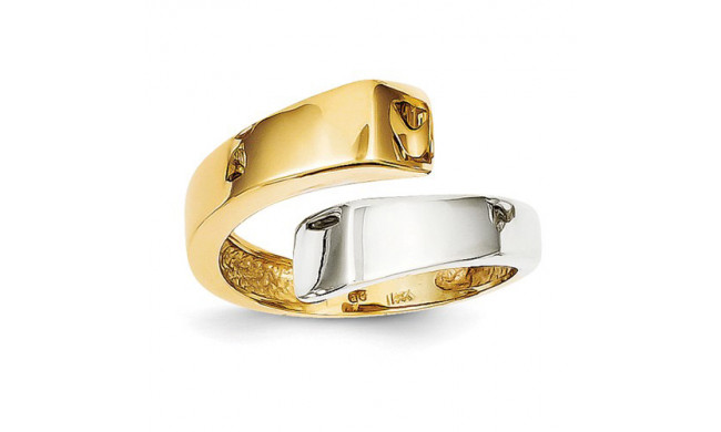 Quality Gold 14k Two-Tone Square Overlapping Ring - K1448