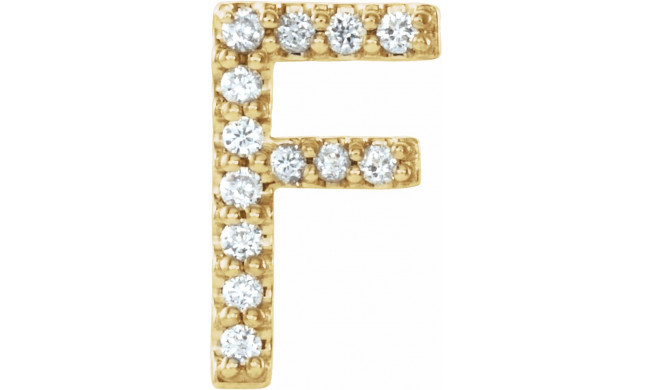 14K Yellow .05 CTW Diamond Single Initial F Earring - 867976026P