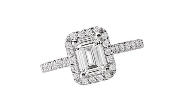 14k White Gold Halo Semi-Mount Diamond Engagement Ring