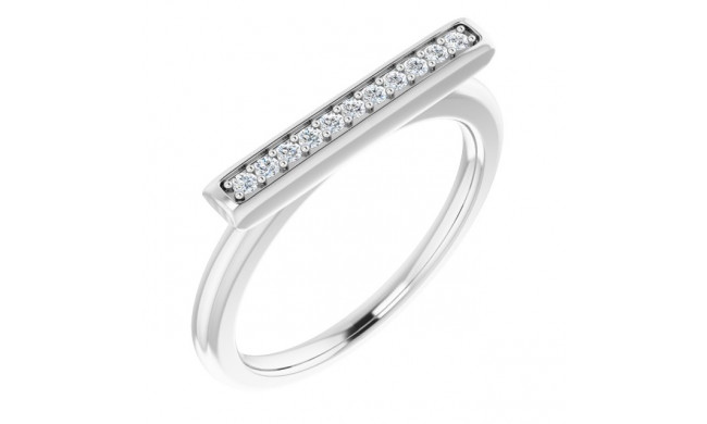 14K White 1/10 CTW Diamond Bar Ring - 65182260001P