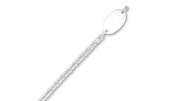 Quality Gold Sterling Silver Rhod-plated Baby Bracelet  Oval Plate - QH919-6
