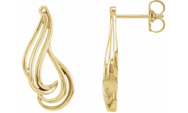14K Yellow Freeform Earrings - 803936001P