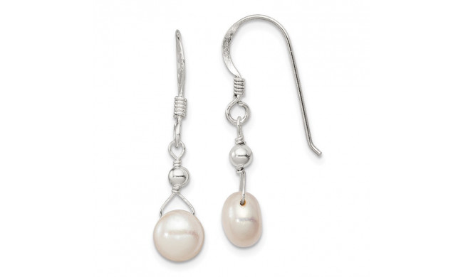 Quality Gold Sterling Silver Freshwater Cultured Pearl Dangle Earrings - QE2054