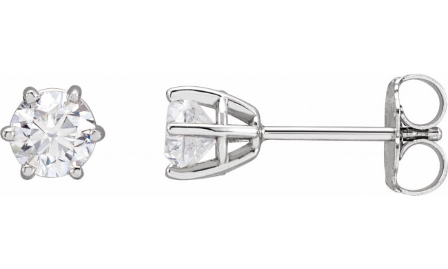 14K White 4.5 mm I3 3/4 CTW Diamond 6-Prong Wire Basket Earrings - 292366080P
