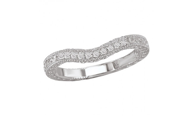 14k White Gold Curved Wedding Band