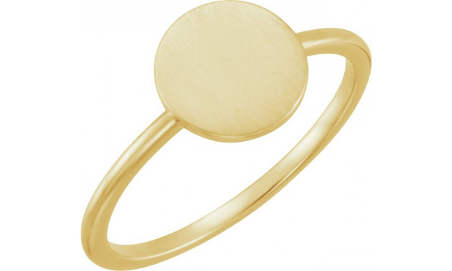 14K Yellow Round Engravable Ring - 51399101P
