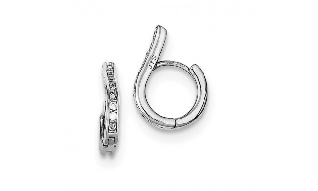 Quality Gold Sterling Silver Rhodium-plated CZ Oval Hinged Hoop Earrings - QE9205