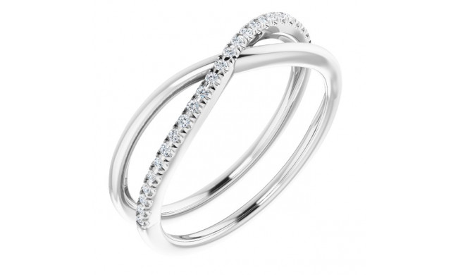 14K White 1/10 CTW Diamond Criss-Cross Ring - 65197660001P