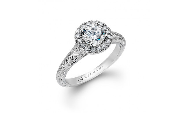 Zeghani 14k White Gold Diamond Engagement Ring