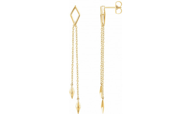 14K Yellow Geometric Chain Earrings - 65233460001P