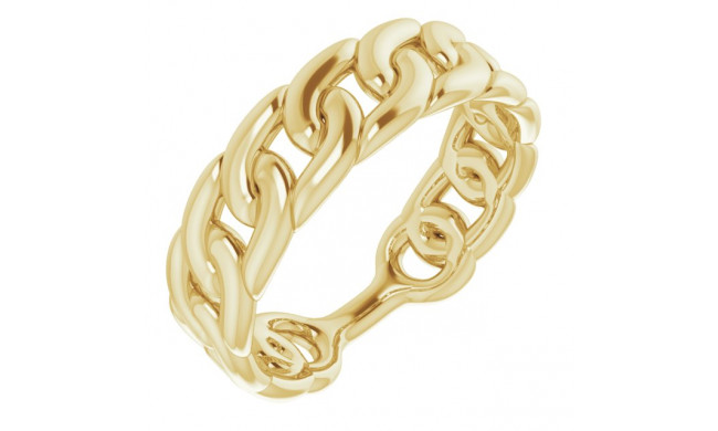 14K Yellow Stackable Chain Link Ring - 51671102P