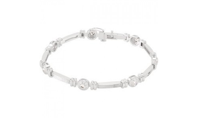 14K White 1 CTW Diamond Line 7 Bracelet - BRC65160000P