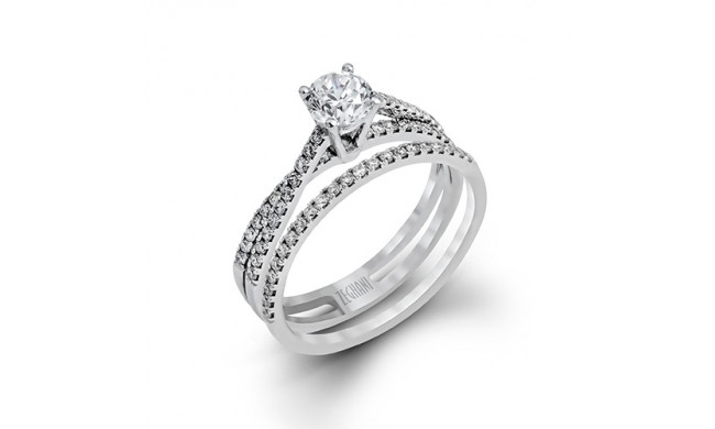 Zeghani 14k White Gold Diamond Engagement Ring