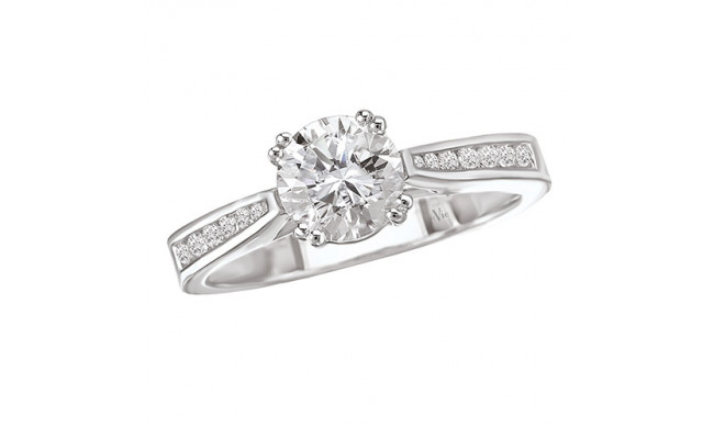 La Vie 14k White Gold Peg Head Semi-Mount Diamond Engagement Ring