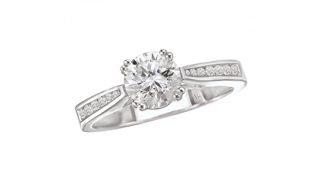 La Vie 14k White Gold Peg Head Semi-Mount Diamond Engagement Ring