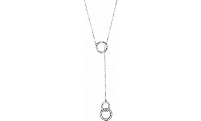 14K White 1/10 CTW Diamond Circle Y 16-18 Necklace - 65231060001P