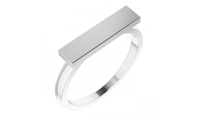 14K White 16x4 mm Rectangle Signet Ring - 51550101P