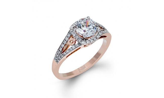 Zeghani 14k Rose Gold Diamond Engagement Ring