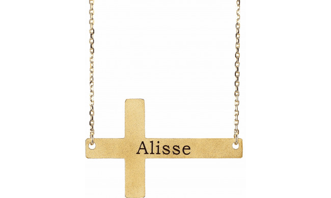 14K Yellow Sideways Cross 16-18 Necklace - 86570105P