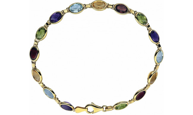 14K Yellow Multi-Gemstone Line 7 Bracelet - 651540100P