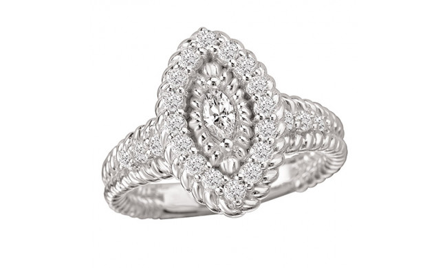 14k White Gold Halo Complete Diamond Engagement Ring