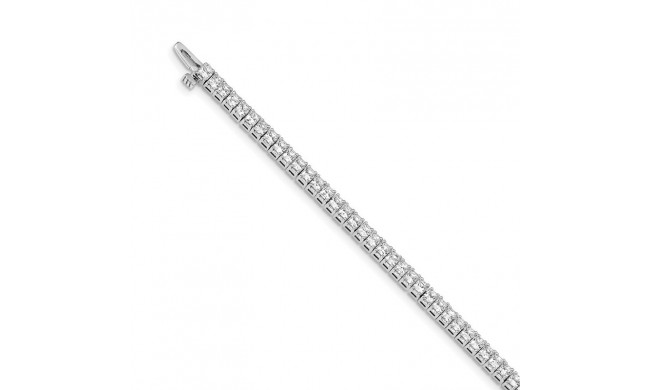 Quality Gold 14k White Gold 2.25mm Princess 5ct Diamond Tennis Bracelet - X10023W