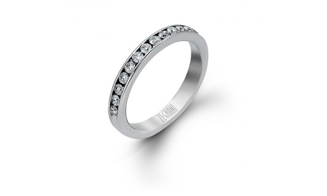 Zeghani 14k White Gold Diamond Wedding Band