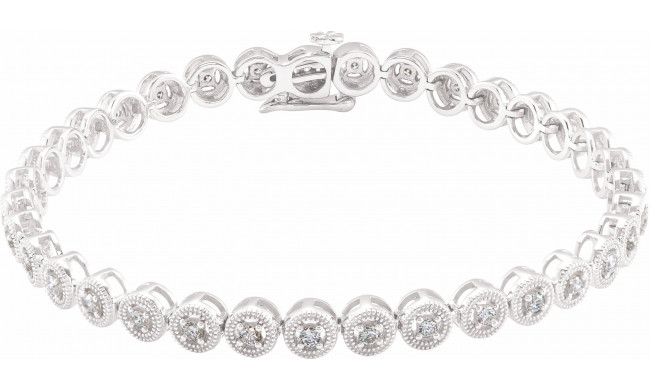 14K White 1 CTW Diamond 7 Bracelet - 69492100P