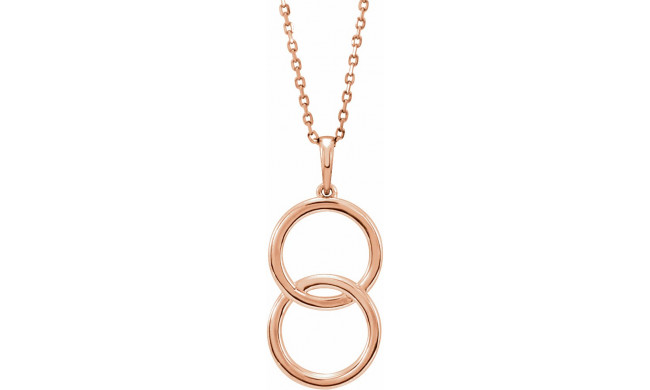 14K Rose Interlocking Circle 18 Necklace - 86594602P