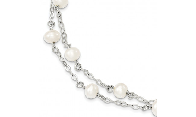 Quality Gold Sterling Silver Polished FW Cultured Pearl Bracelet - QH5048-7.5